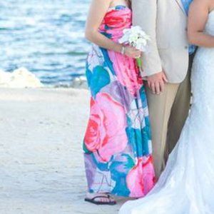 Donna Morgan Collection | Laura Strapless Long Chiffon in Taffy (Size 10)